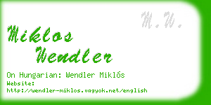 miklos wendler business card