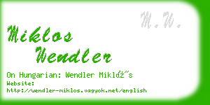 miklos wendler business card